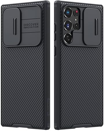 S22 Ultra Case, Samsung Galaxy S22 Ultra Camera Protection Case | Slide Camera Cover | Slim Stylish | Anti Slip | Scratchproof Shockproof Protective Case for Samsung Galaxy S22 Ultra - Black