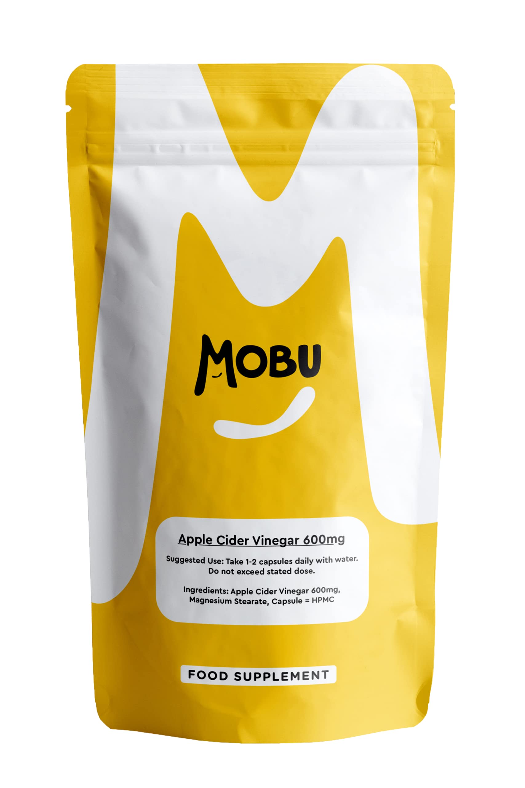 Apple Cider Vinegar 60 Capsules - 1200mg Daily Dosage Supplement - Vegan MOBU UK Made