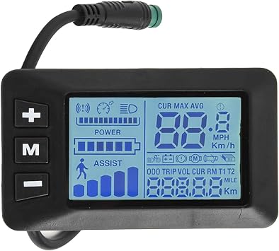 Electric Bike LCD Display, Waterproof LCD Display GD01 5 Pin Display for Electric Bicycle for 22.2mm/0.9in Handlebars, Bicycle for modification Accessories, 8.2 * 4.8 * 4.3cm