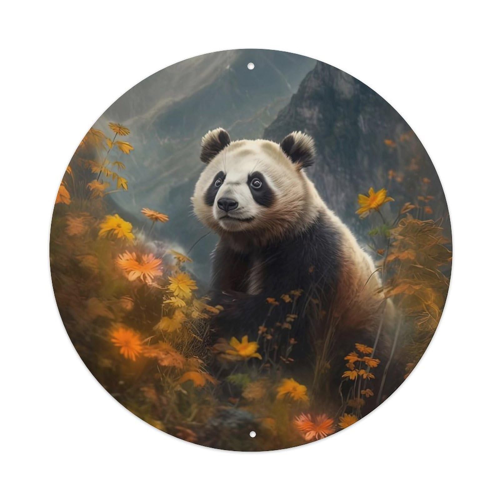 Animal Panda in The Mountains Metal Tin Sign