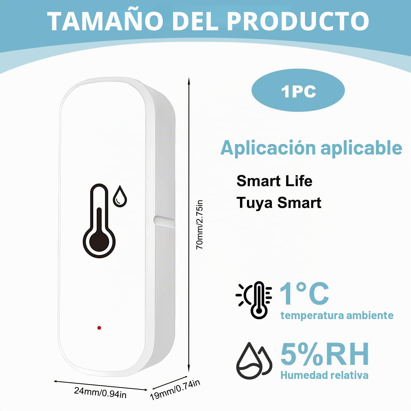 Termómetro E Higrómetro WiFi Astraveo – Compatible Con Tuya/Smart Life, Alexa Y Google Home, Monitoriza Temperatura Y Humedad En Remoto, Con Registro Histórico Y Alarmas Personalizables