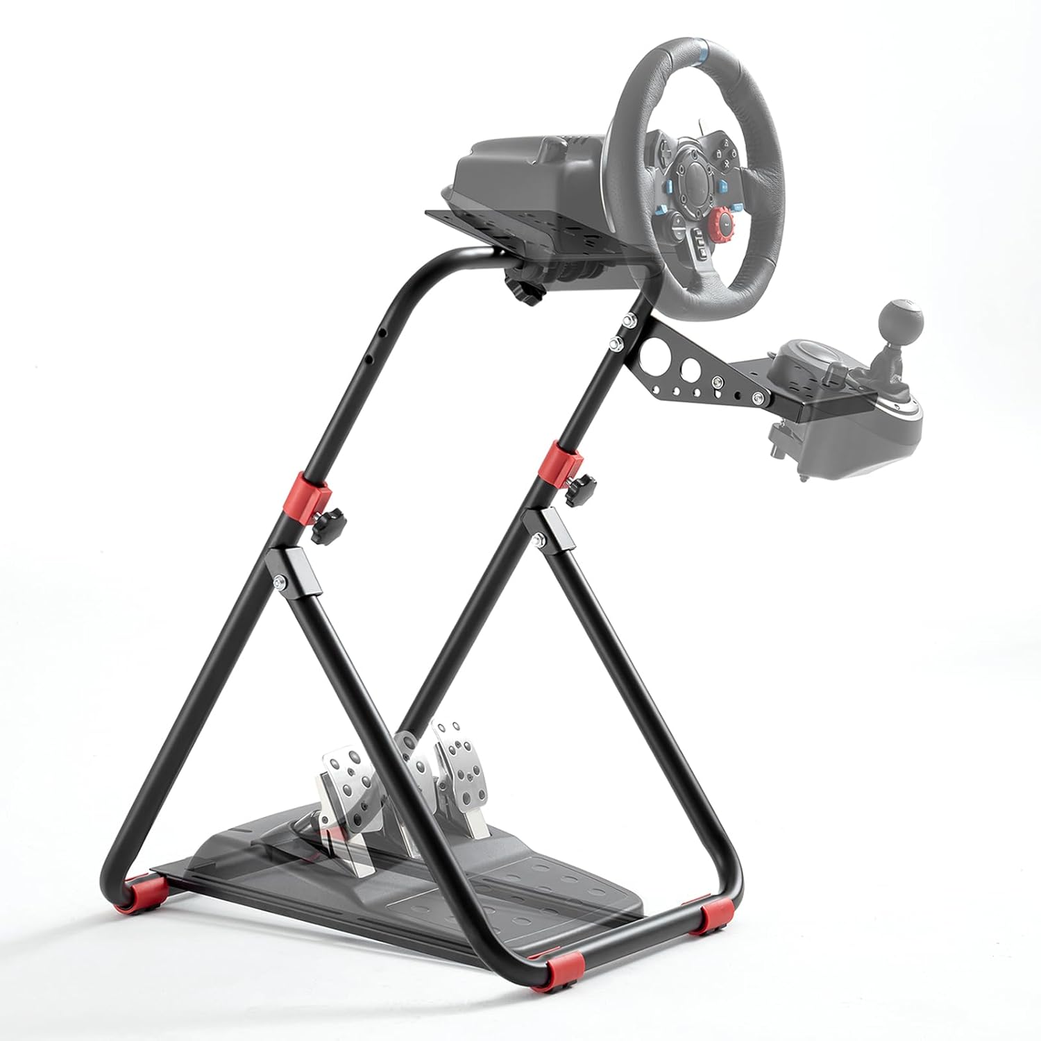 RACGTING Racing Wheel Stand for Logitech G29 - Quick Asembly, Adjustable Sim Racing Stand for Logitech G920/G923/G27/G25, Thrustmaster T248X/T248/T300RS/T150/458, Black