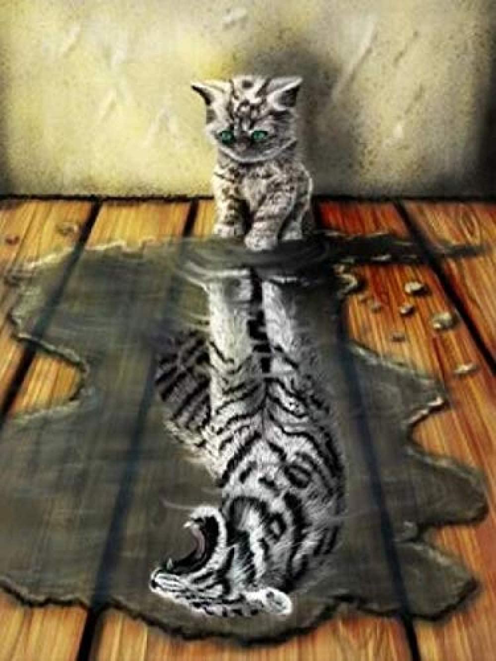 1000 Teile Puzzle Für Erwachsene,Katze Tiger Tier Puzzle Für Familie, Holz Intelligenz Bildung Für Kinder Puzzle Spielzeug, Diy Eltern-Kind Spaß Spiele, Für Zu Hause Wand Decora Weihnachtsgesche