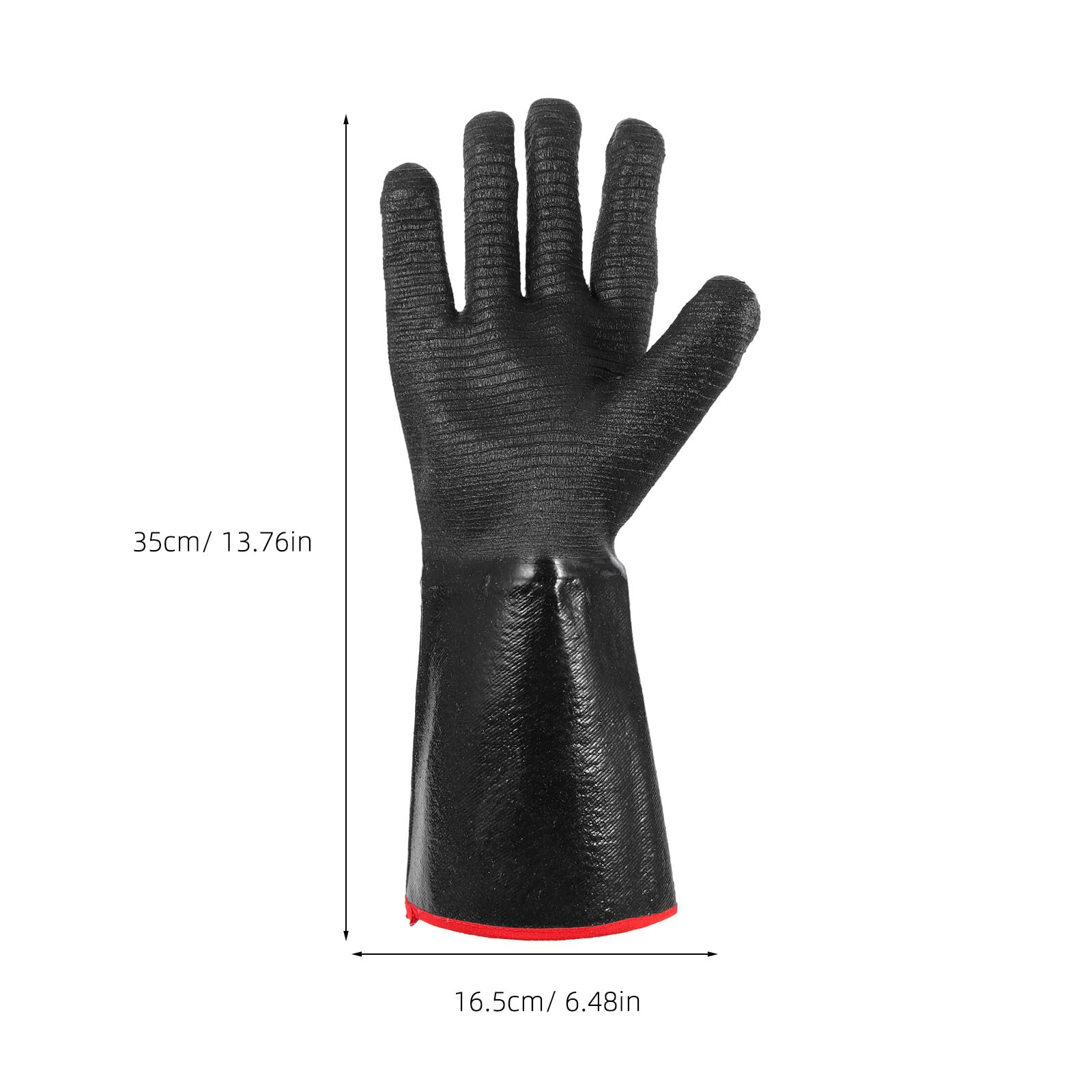 SOLUSTRE Hitzebeständige Neopren Handschuhe zum Schutz bis 500 Grad mit Rutschfester Oberfläche für Küche und Grillarbeit in Schwarzer Farbe