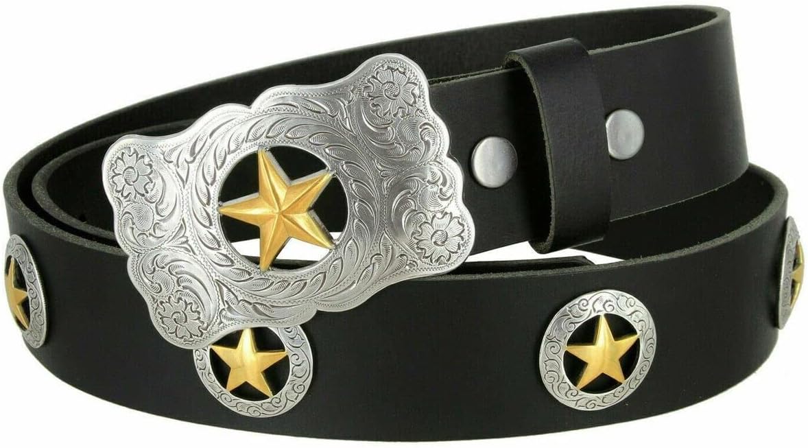 Western cowboy Full Grain Leather Belt 1-1/2"(38mm) Wide- Multiple choices - Image 2