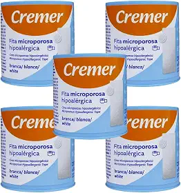 Kit com 5 Fitas Microporosas Médicas 5cm x 10m – Fixação Segura, Respirável e Hipoalergênica