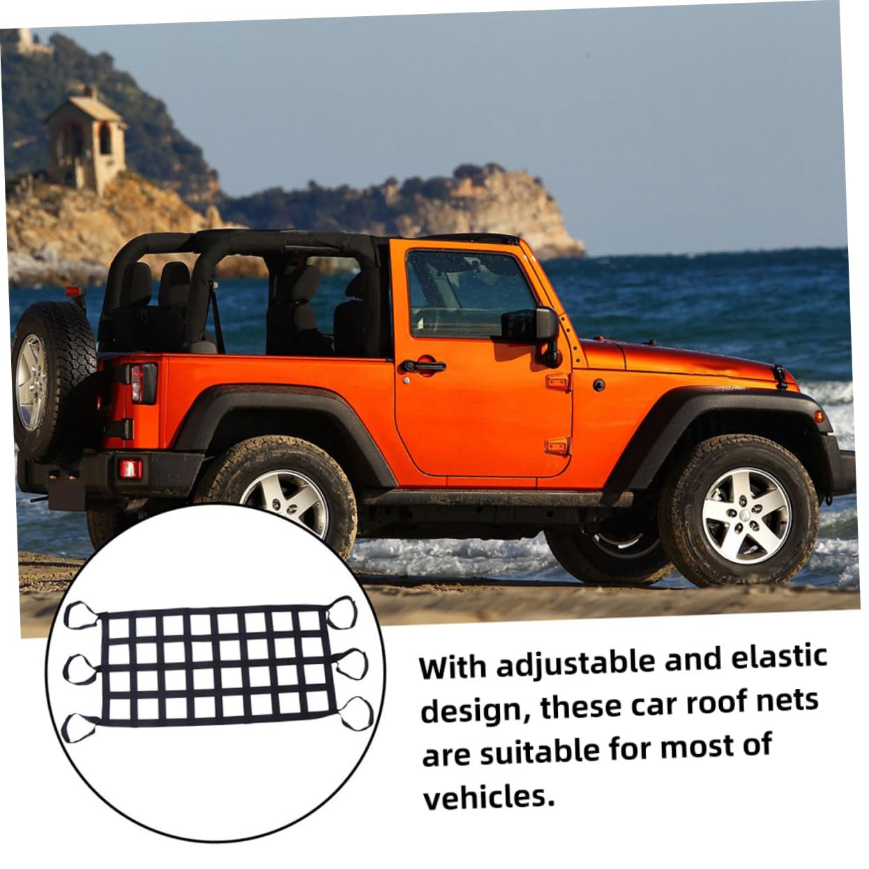 TOPBATHY 2pièces Filet à Bagages Élastique pour Toit Voiture Ou Véhicule Lot de Filets De Rangement Nylon