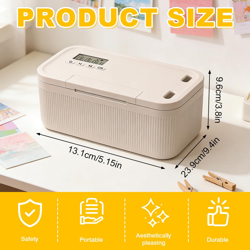 Caja Bloqueo Movil, ADDLIVE Caja Temporizador Movil, Carcel para Moviles para Teléfonos, Snacks, Medicinas y Control de Hábitos, 24 * 13 * 9,6 cm