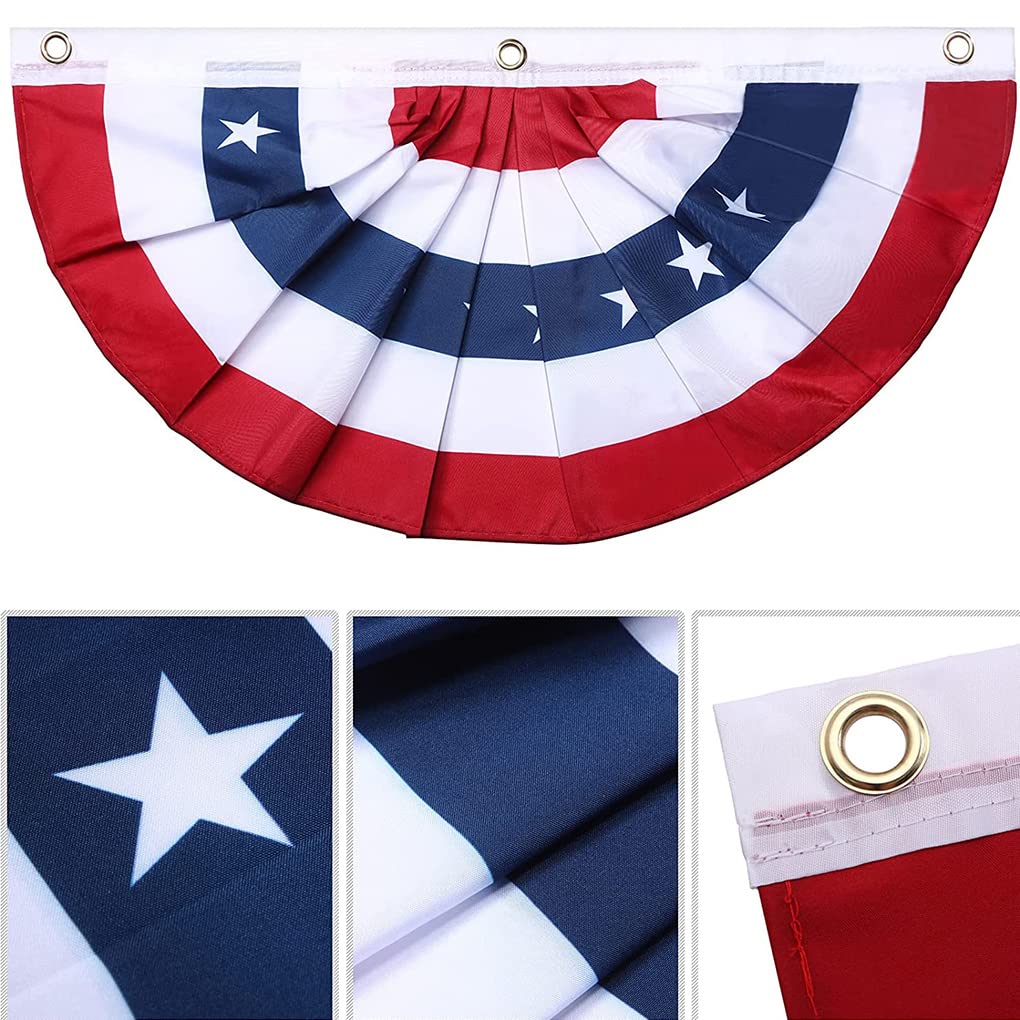 15 Stück USA Fächerflaggen - Patriotic Wimpelkette 4.8x9.1 M Für 4. Juli, Outdoor Deko In Rot, Weiß, Blau