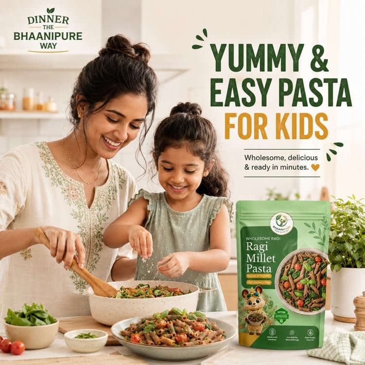 Image of Organic Ragi Millet Pasta 100g X 2 | No Maida Healthy Pasta | Non-GMO, No Preservatives | High Fiber & Protein | Quick & Easy to Cook