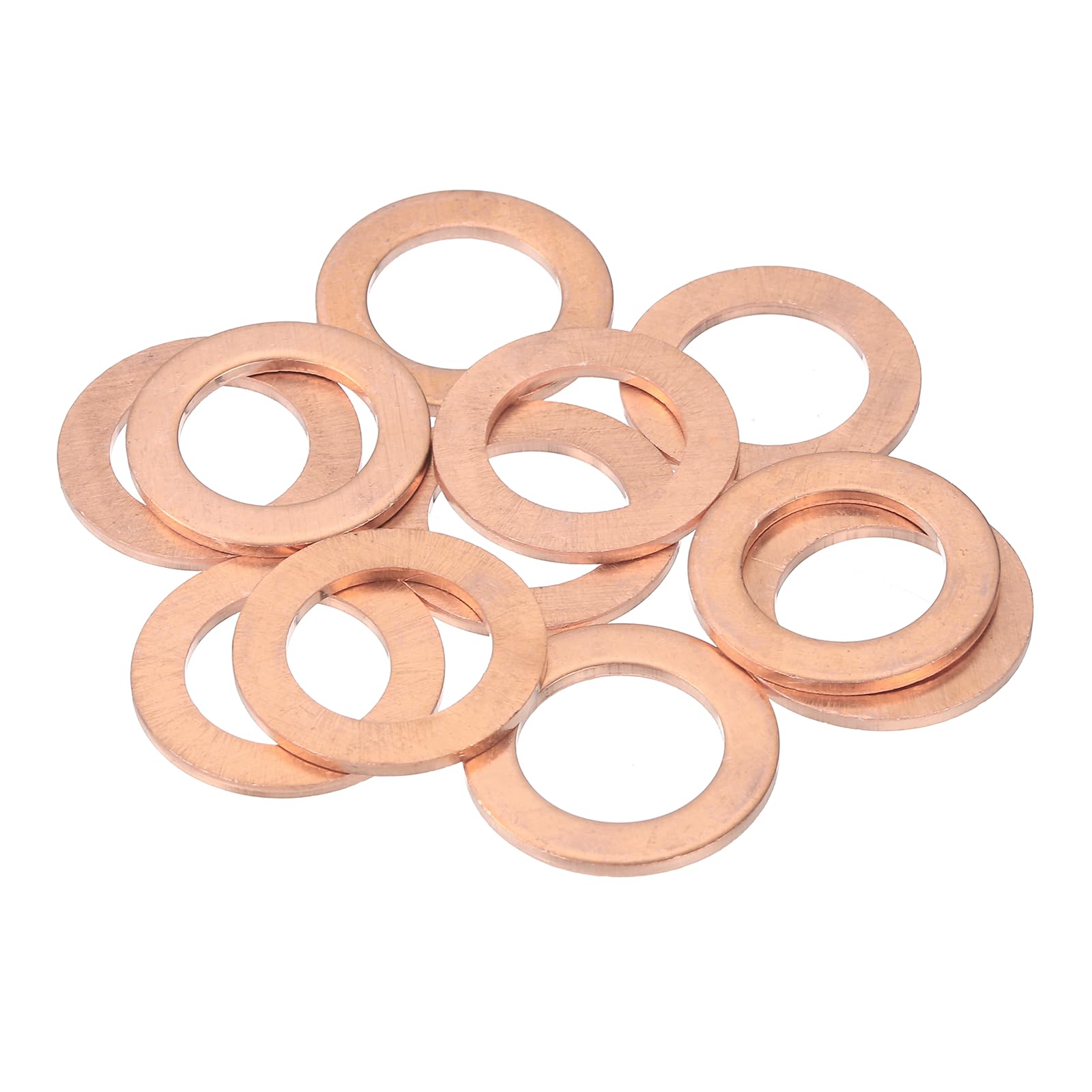 PATIKIL M14 Copper Flat Washers 14mm ID 22mm OD 1.5mm Thick 14 Pcs