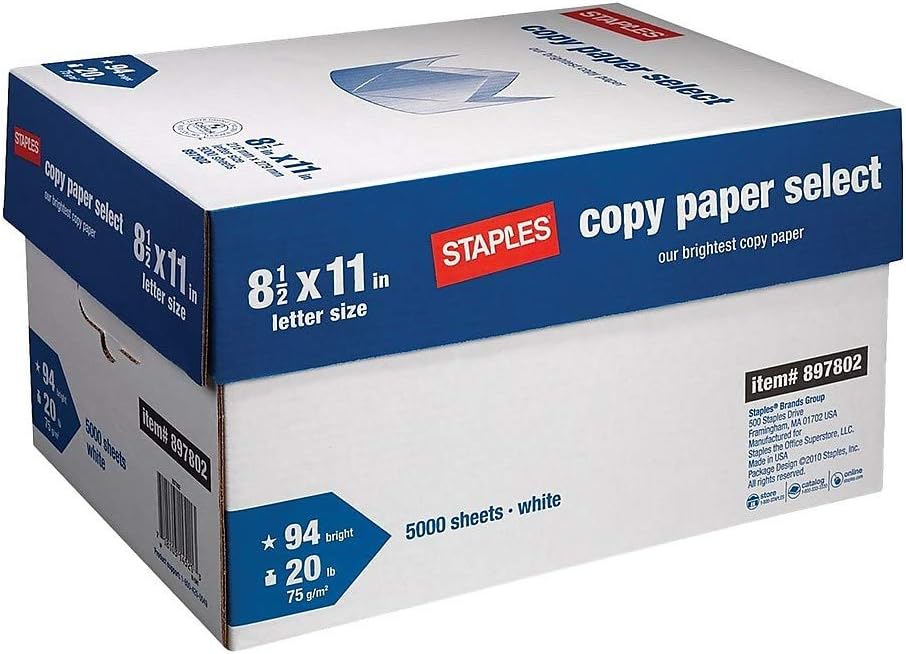 staples copy paper 5000 sheets