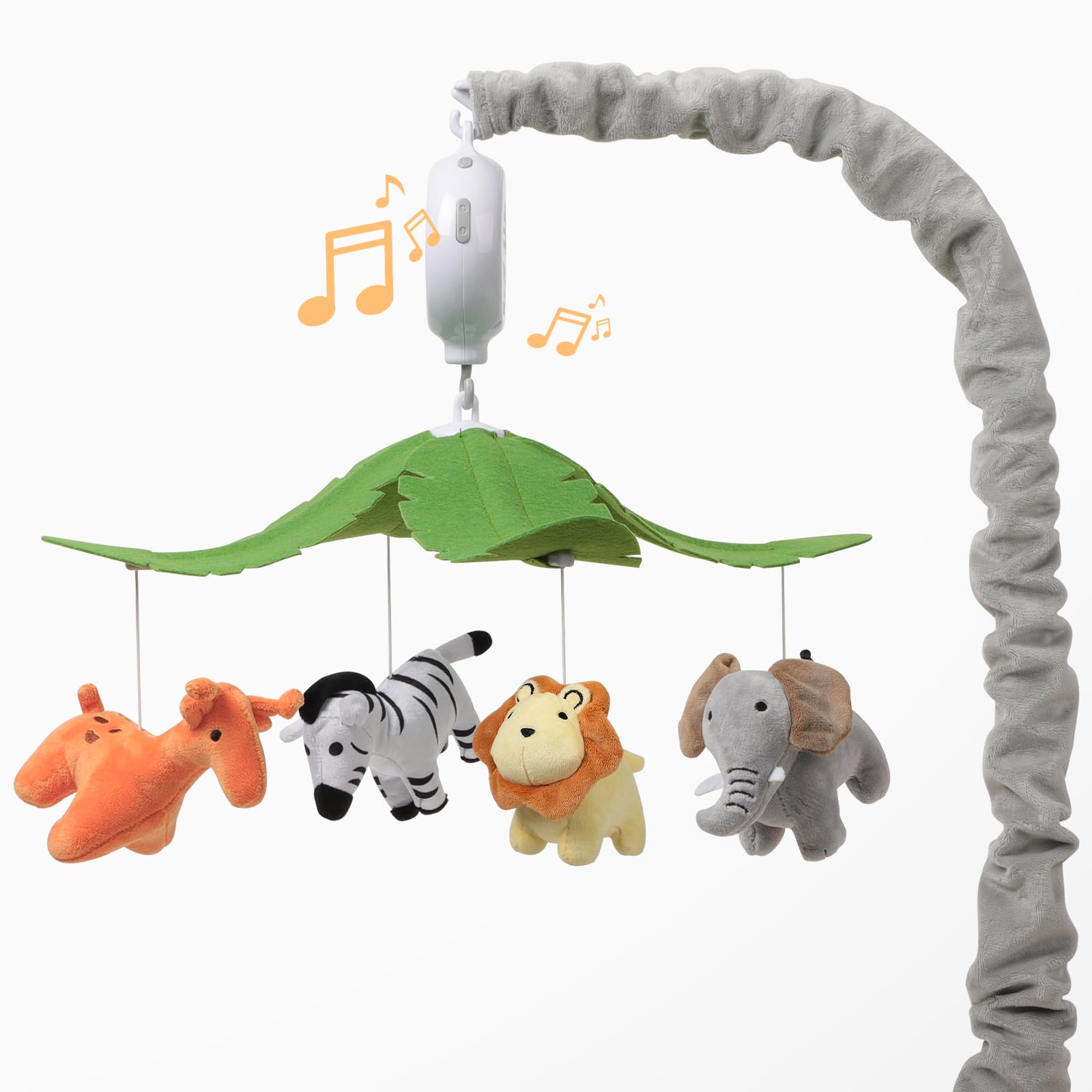 Móvil para cuna de bebé, móvil de animales de la selva para cuna, guardería, móvil musical de género neutro para niños y niñas con 12 canciones de cuna, regalos móviles para recién nacidos