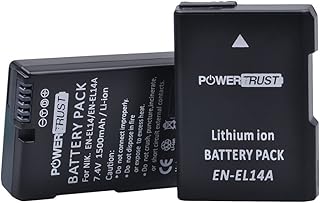PowerTrust 2Pack EN-EL14 ENEL14 EN-EL14A Battery for Nikon D5600 D5500 D5300 D5200 D5100 D3500 D3400 D3300 D3200 D3100 Df Coolpix P7800 P7700 P7200 P7100 P7000 Camera Batteries