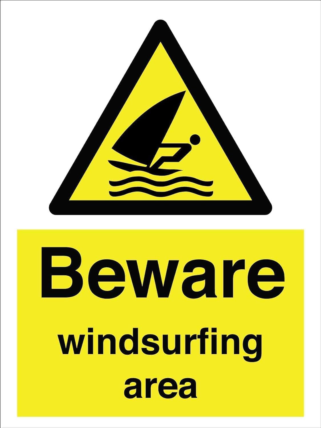 Coastal Surfing Activity Area High Visibility Warning Sign, Rustproof Aluminum Plate, Waterfront Outdoor Entertainment Area Safety Boundary Marker, 8x12 Inch