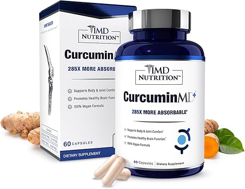 1MD Nutrition CurcuminMD Plus - Curcumina de cúrcuma con Boswellia Serrata - 285 veces más absorbible | Rigidez articular, recuperación muscular y