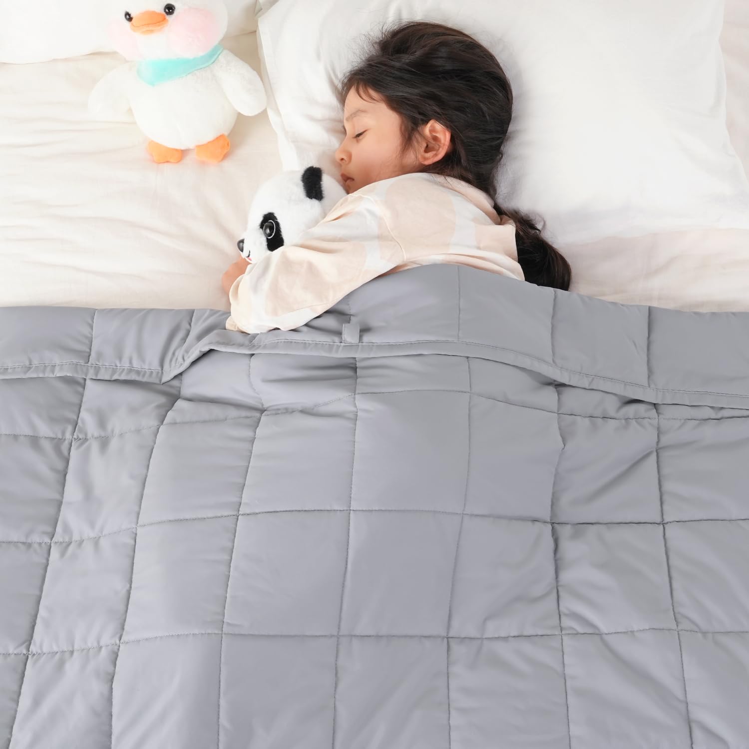 Topblan3 lb Weighted Blanket, 36" x 48" Heavy Blanket, Soft and Breathable, Glass Bead Filling for Calming Machine Washable, GreyOEKO-TEX STANDARD 100