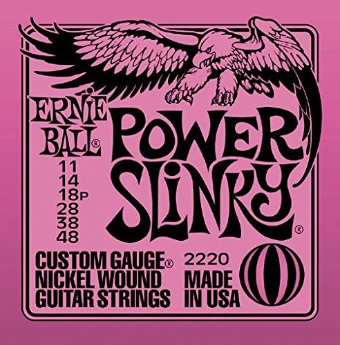 Ernie BallPower Slinky Electric Guitar Strings 11-48 - includes 6 free Plectrums plectrums