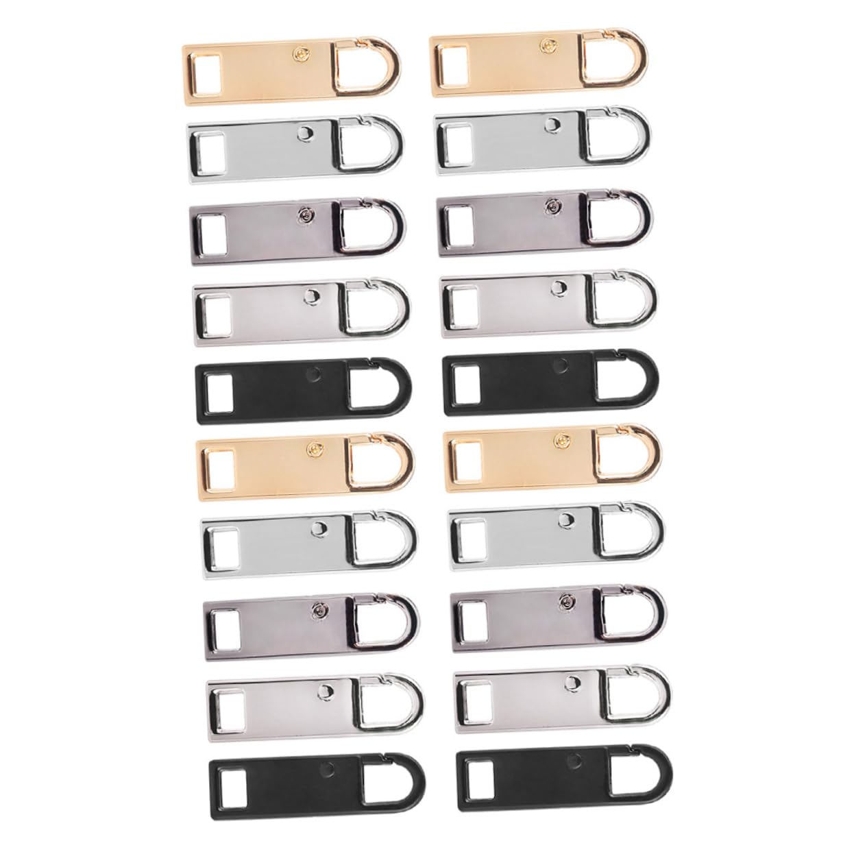 Gogogmee 20pcs Detachable Zipper Pull Tabs Zinc Alloy Bag Zipper Heads for DIY Luggage Accessories