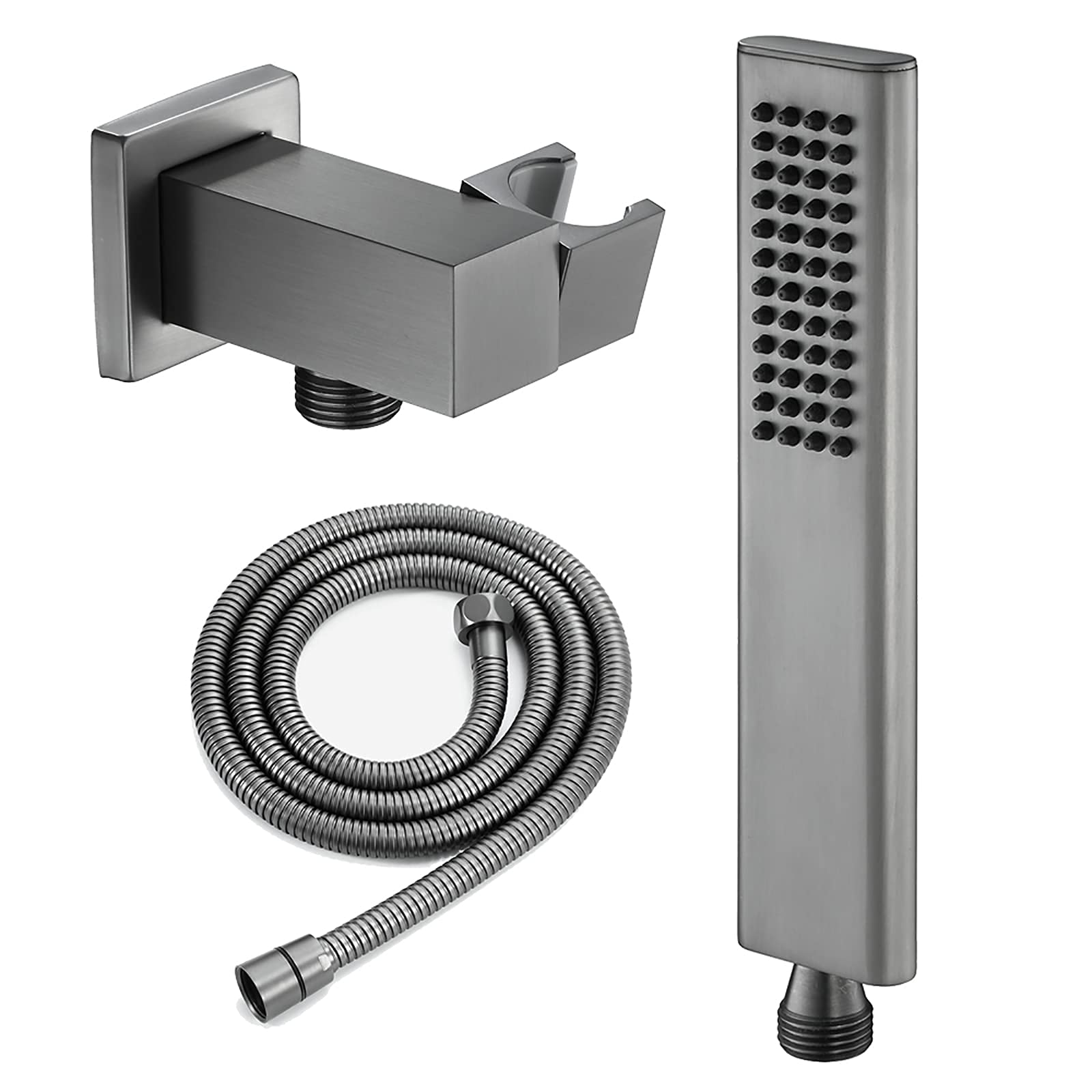 Szary Zestaw Ręcznych Słuchawek Prysznicowych, Mosiężna Słuchawka Prysznicowa, Deszczownica, Prysznic Z Hydromasażem, Kwadratowa Słuchawka Prysznicowa Z Wężem Pryszn