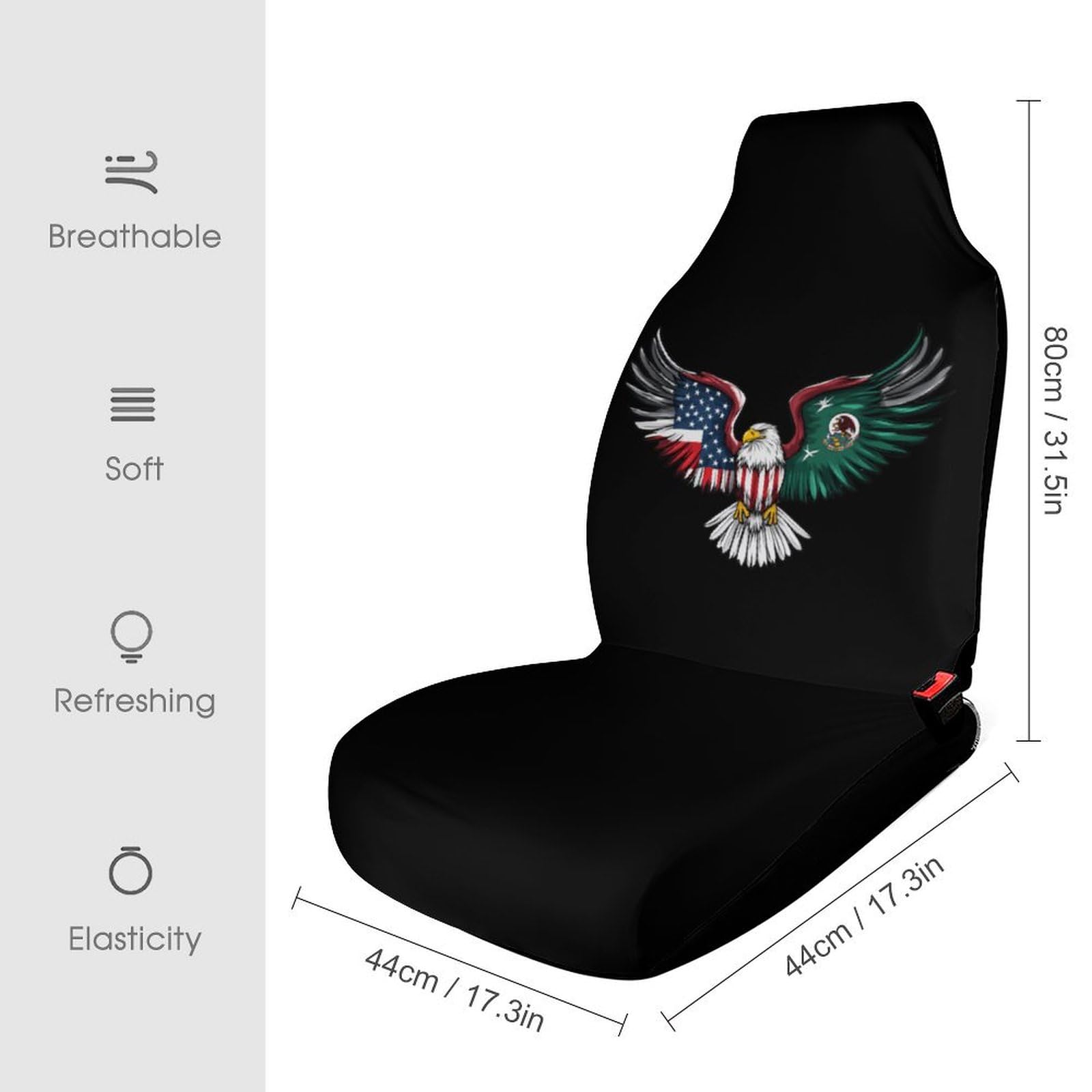 USA Mexico Friendship Ea-gle Car Seat Covers Universal Car Front Seats Protector Auto Interior Accessories 1PCS