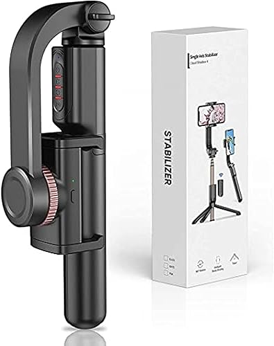 Estabilizador de cardán para teléfono inteligente con palo de selfie extensible y trípode control remoto multifunción de 1 eje rotación automática