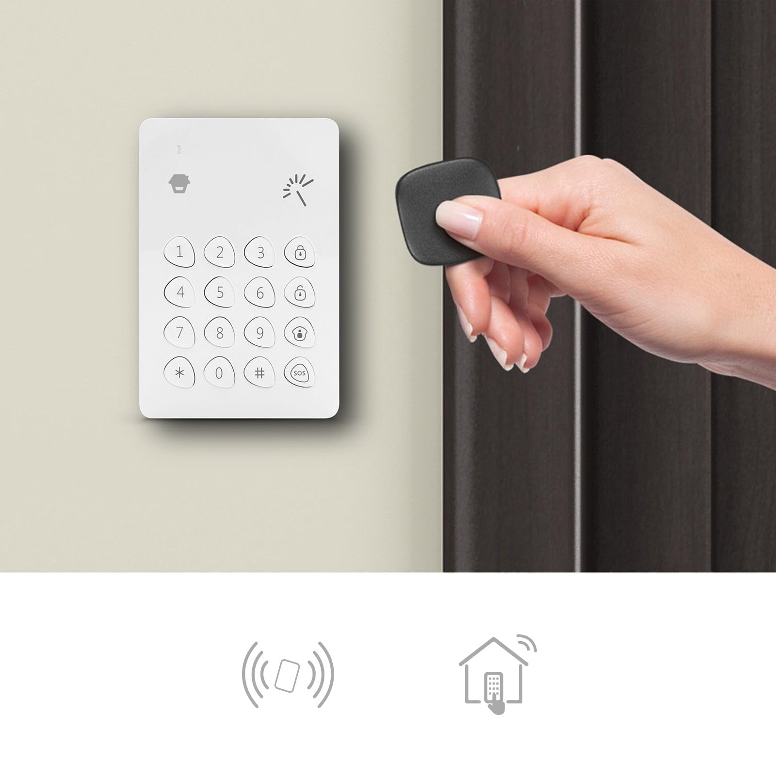 CHAUNGO Tastiera Senza Fili con Lettore RFID per Sistema di Allarme di Sicurezza per la Casa KP-700 - Allarme On/off - Blocco Automatico - Tastiera Autonoma con Batteria per Antifurto - Chuango