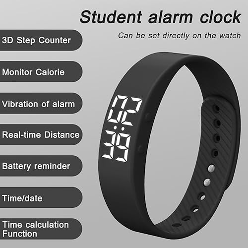 Miniatura 5 de findtime Rastreador de actividad física sin teléfono inteligente, sin Bluetooth, sin aplicación, carga USB, podómetro, deportivo, reloj de pulsera