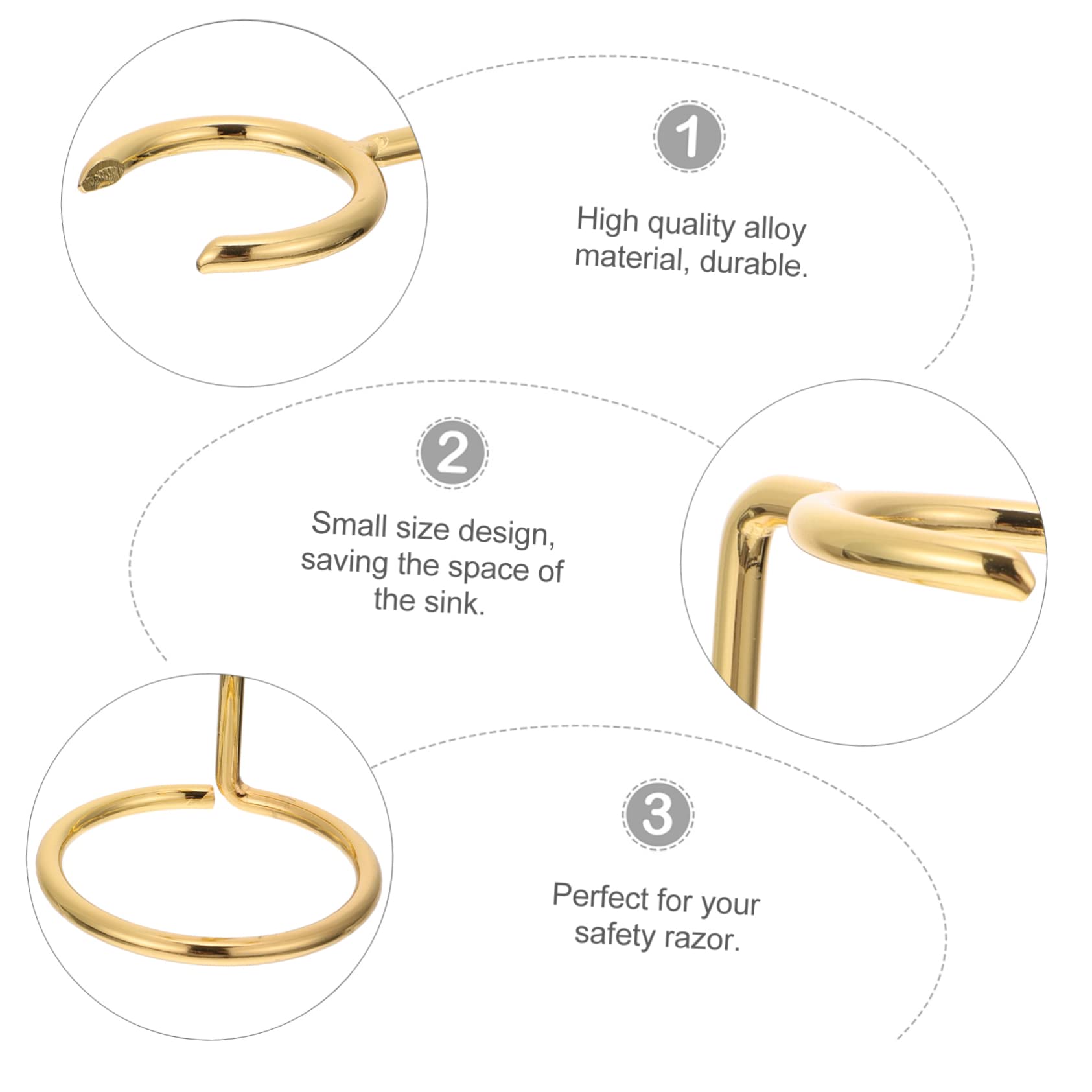 HAPINARY Razor Holder for Men Shaving Brush Stand Metal Razor Rack Barber Tool Storage Brush Holder Stand