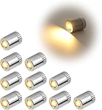 Pack of 10 Mini LED Battery Lights, Decorative LED Lights for Miniature Model, Decorative LED Lights Suitable for Decorative Toys, Dollhouses, DIY Craft Models (Warm White Light)