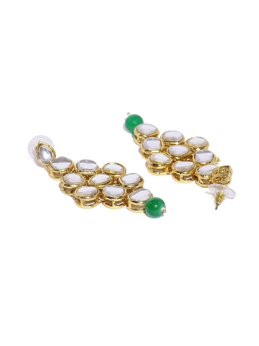 Kundan & Green Beads Necklace Set For Women