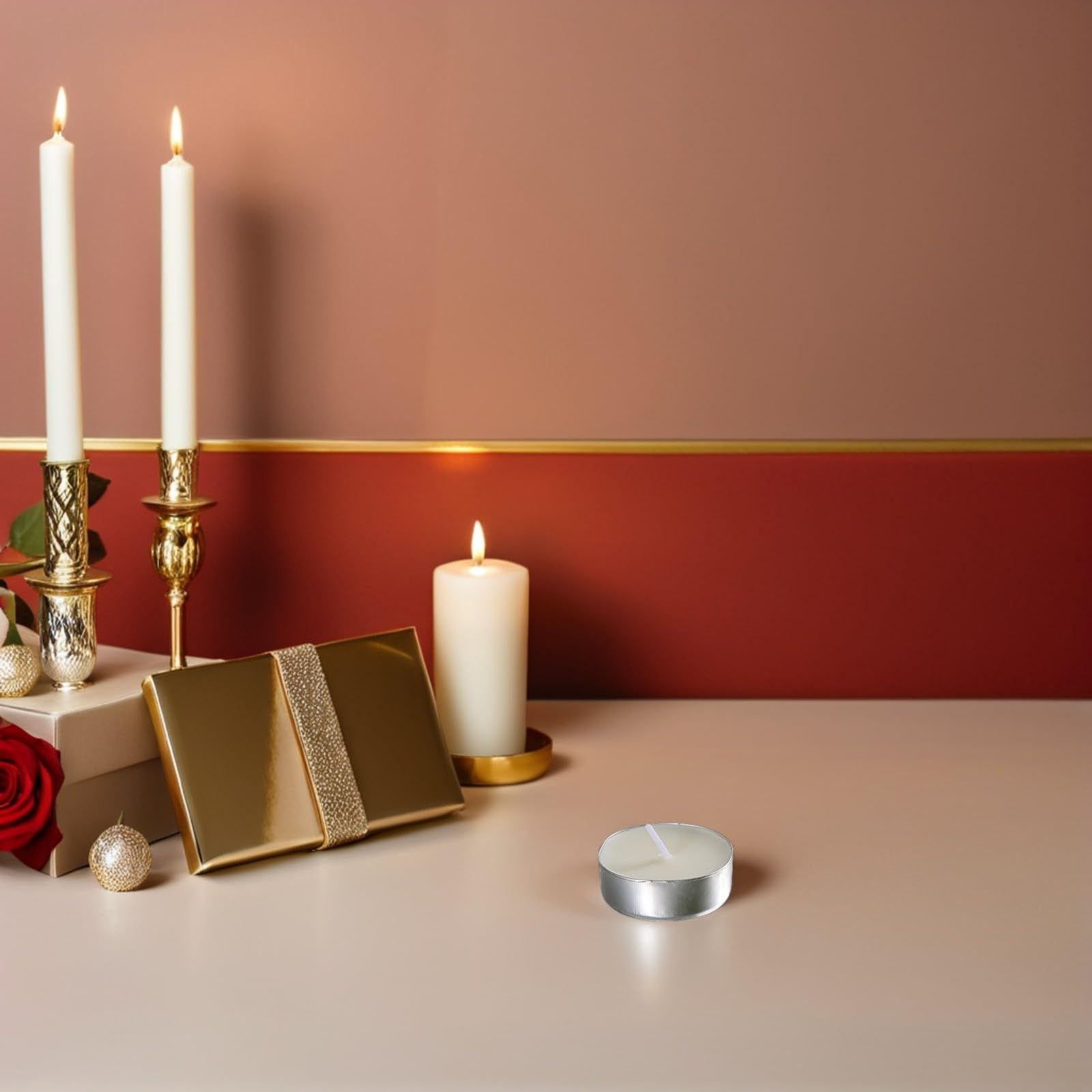 Beavorty 150 Unidades Velas Votivas de Té sin Aroma en Vaso de Aluminio para Decoración Versátil en Fiestas y Cenas Ambiente Romántico y Elegante