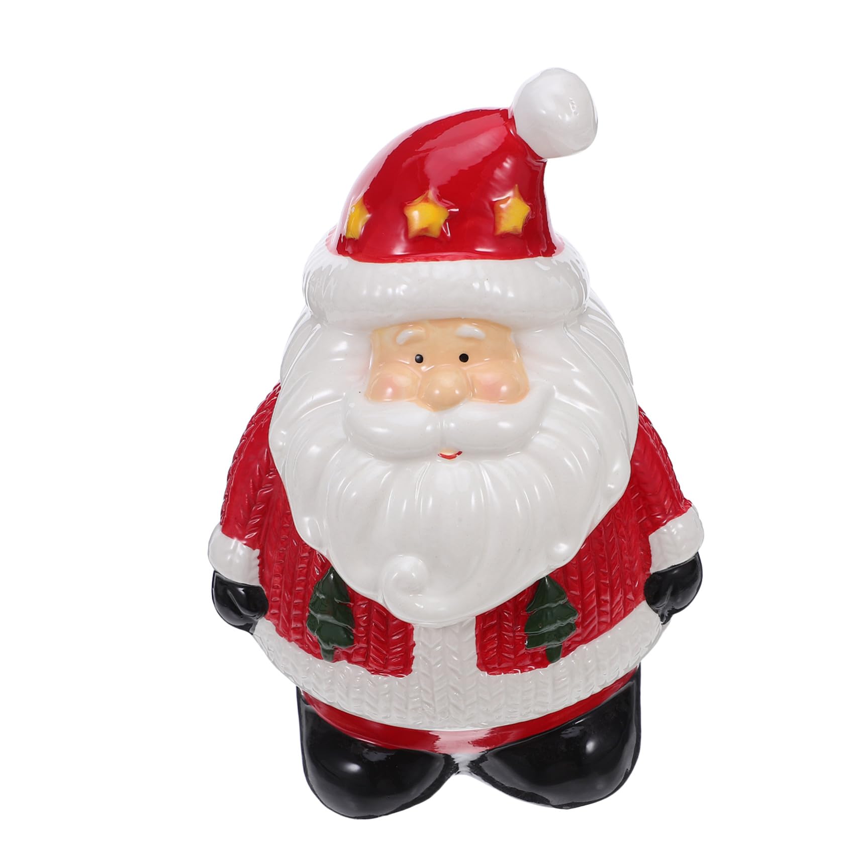 Zerodeko Keramik-keksdose Weihnachtsmann-förmig mit Deckel Luftdichte Vorratsdose für Snacks und Gebäck Dekorative Weihnachtsschüssel für Festliche Tischdekoration