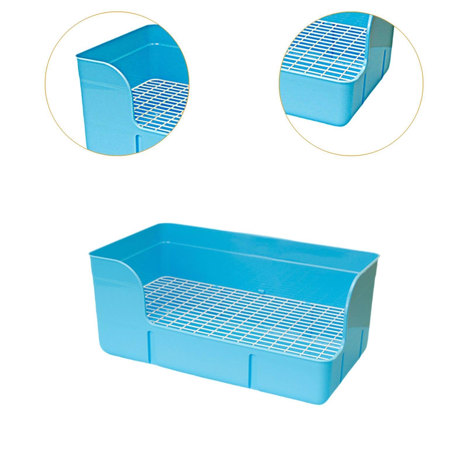 Kaninchen Toilette, Ecktoilettenbehälter für Kleintiere im Käfig, Blau
