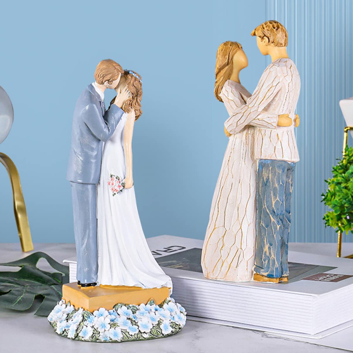 Amosfun Paardeko Hochzeitsschmuck Liebesfiguren Aus Robustem Kunstharz Skulpturen Für Tischdekoration Bruchfeste Skulpturendekorationen Für Romantische Atmosphäre