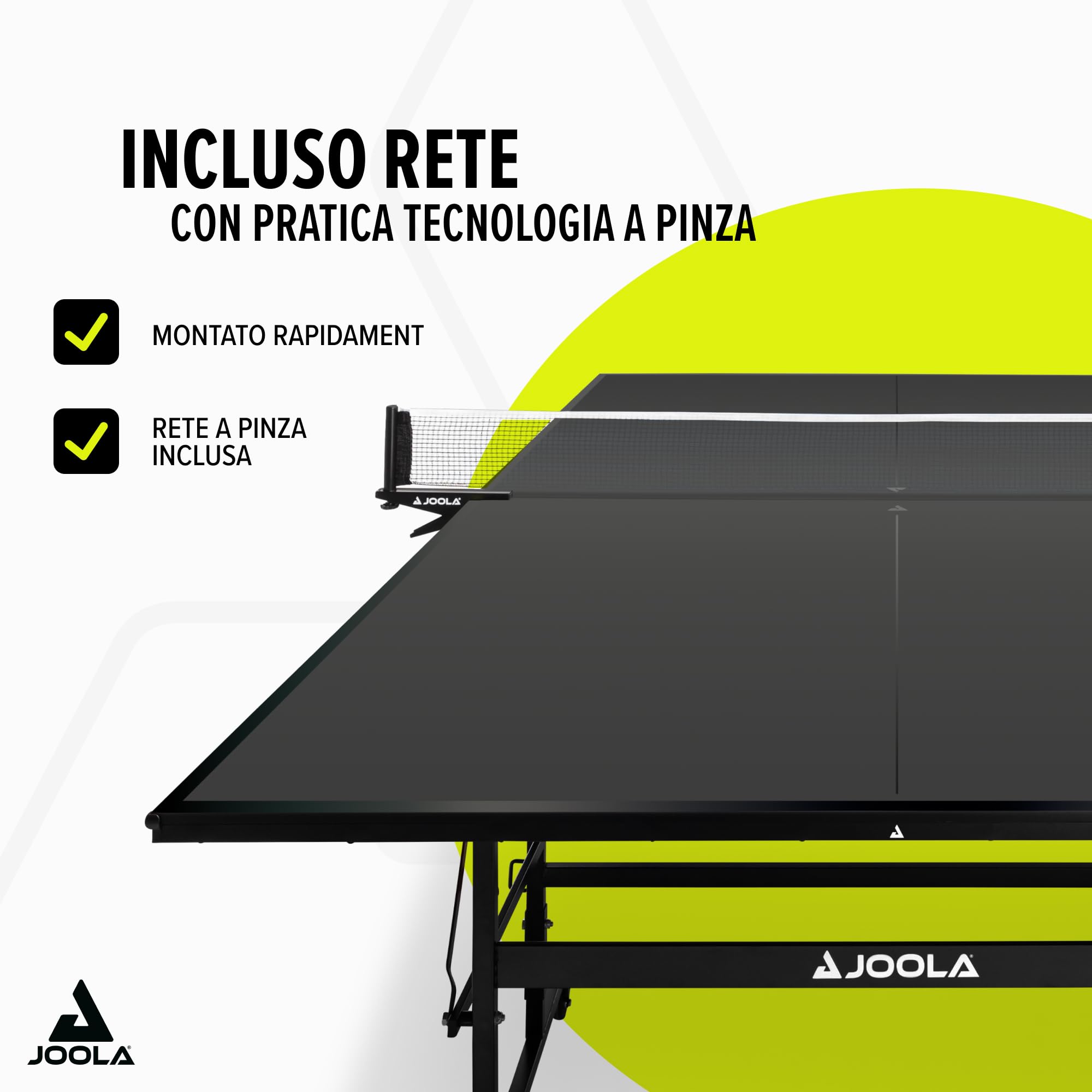 JOOLA Inside 13 Tavolo da Ping Pong per Interni, Base Pieghevole, Montaggio Rapido, Rete Inclusa, 274 x 152.5 x 76 cm