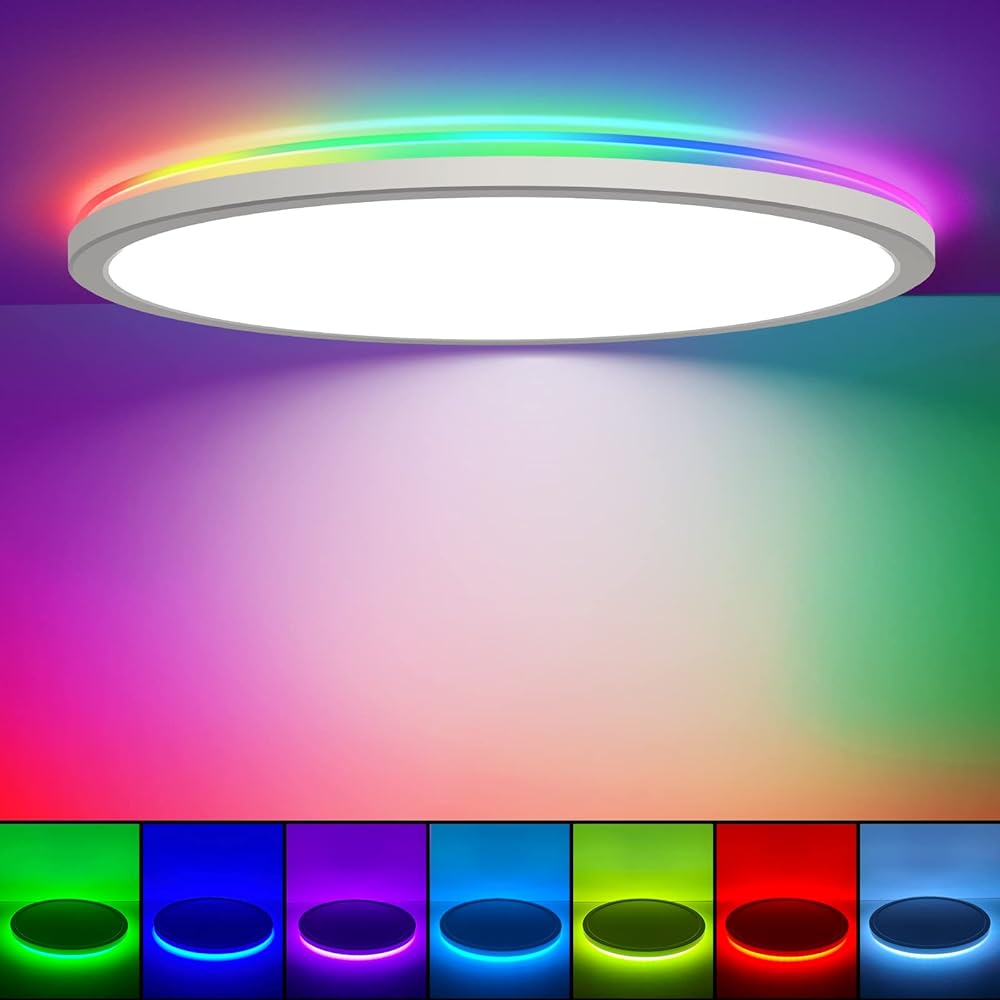 9/mo Finance Annaror RGB LED Flush Mount Ceiling Light with Remote