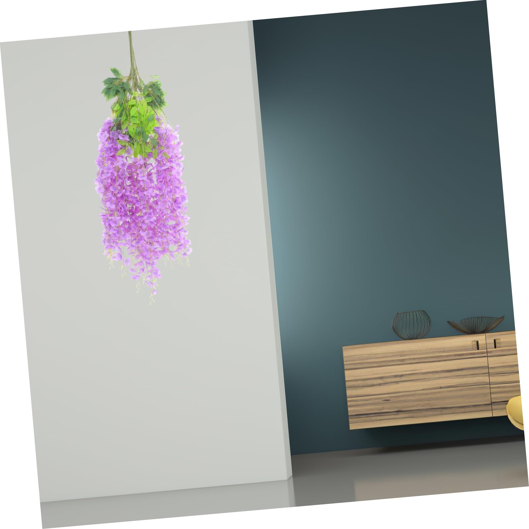 Künstliche Glyzinie Hängeblumen 24 Stück, Kunststoff Gewebe, Hellviolett | Leicht und Tragbar, für Hochzeiten und Feste, Filigran Elegante Dekoration
