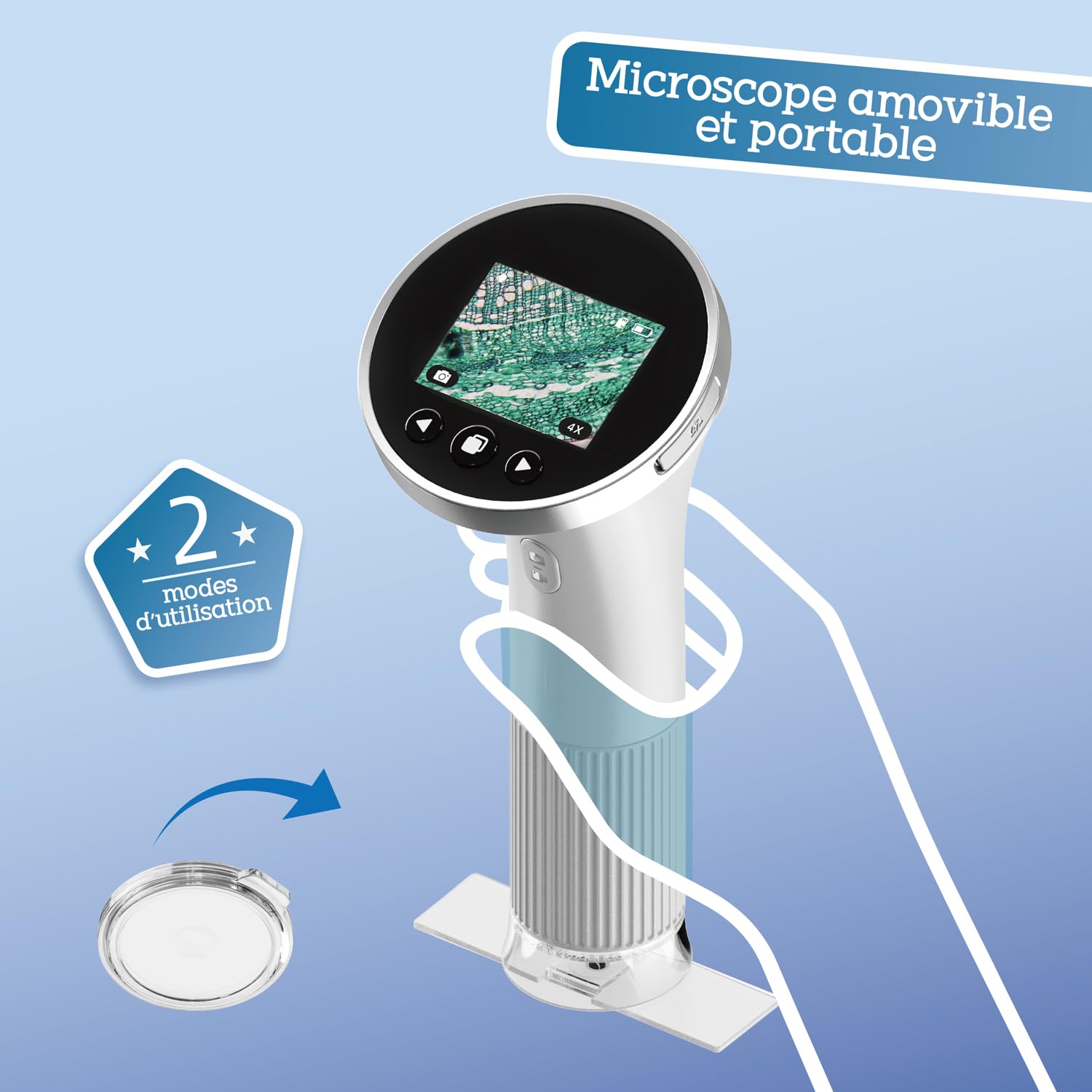 Canal Toys - So Science - Microscopio Video Vision 1000 per bambini a partire da 8 anni – Microscopio elettronico portatile con schermo HD - Zoom ad alta precisione - Kit STEM educativo scientifico
