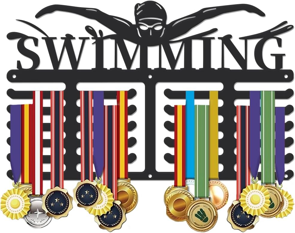 SUPERDANT Medal Display Wall Mounted Medals Holder with Hooks Metal Award Rack