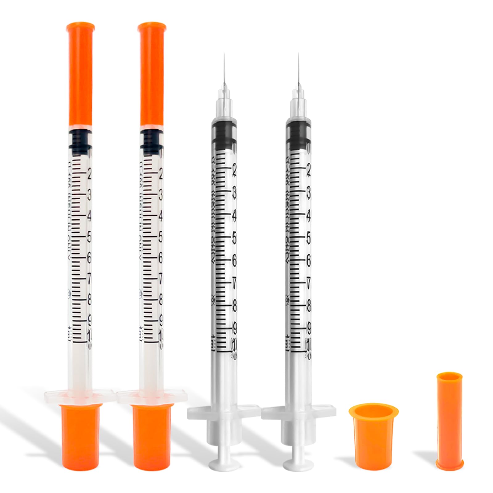 30 Pack U-100 1ml 31G 5/16 Inch 8mm Syringes with Needle, Individual Sealed