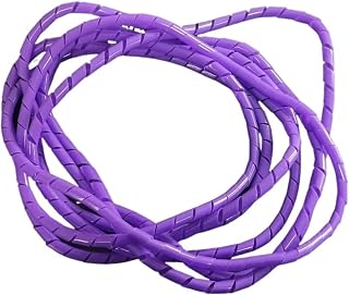 Purple Spiral Cable Tidy Sleeve - 6mm & 10mm Wire Organizer, Protective Winding Tube for Cord Management, Durable Cable Wraps & Hose Bundles, Neat Storage Solution,Purple Color,6mm ID 10 Met
