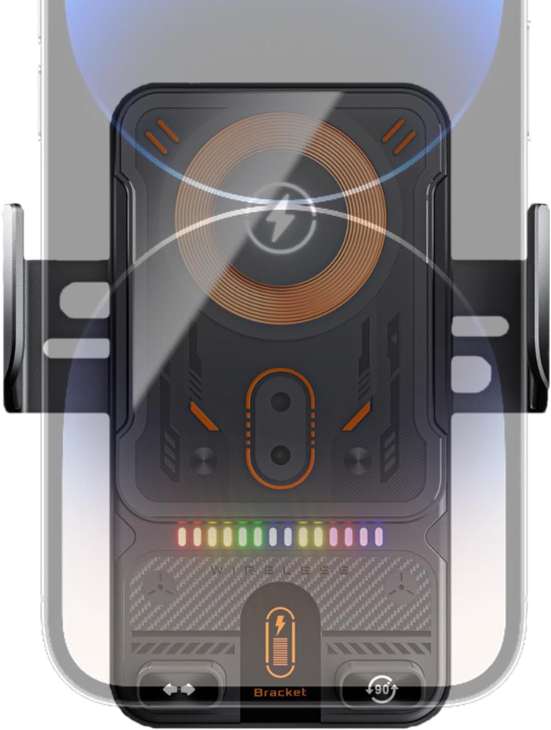 Caricabatterie wireless per auto, 15 W, ricarica rapida, supporto per telefono da auto, per spostamenti quotidiani a lunga distanza, viaggi d’affari, vacanze in famiglia, streaming video