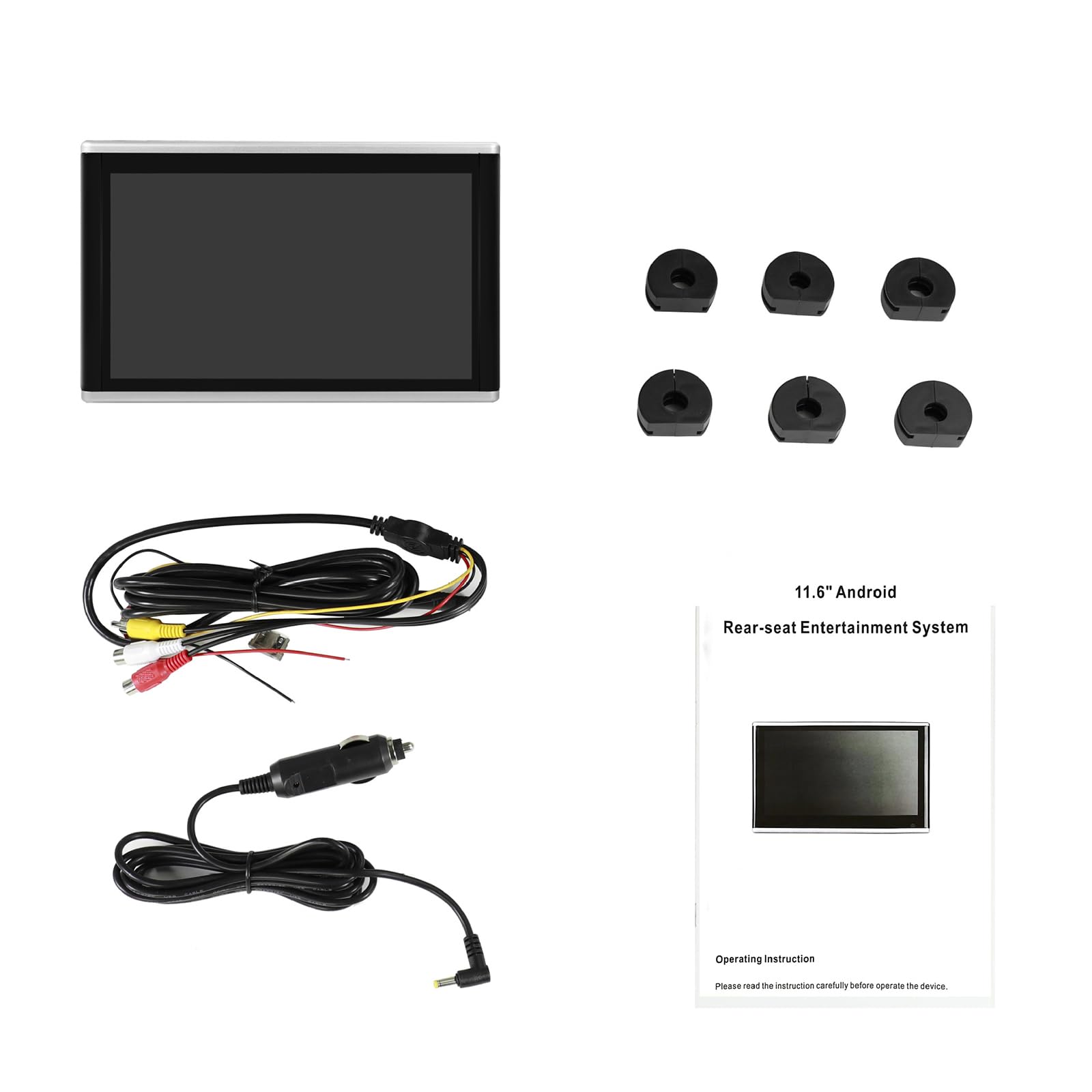 Poggiatesta per auto, lettore video, touch screen da 11,6", supporta 4K, WiFi, ingresso HDMI, FM, USB, lettore musicale e video per l'intrattenimento dei sedili posteriori