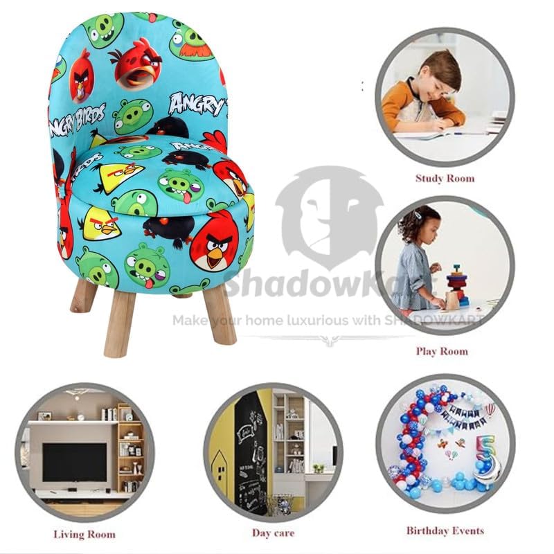 Image of Ottoman Kids pouffe Stool for Small Baby Chair Study Stool for Kids Playing Products Little Baby Dining Chair for Feeding Kids Cartoon Bedroom Chair,14x14x26 Inch, Single Chair