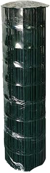 Green Wire Mesh Roll Garden Fencing PVC Coated Galvanised Steel Wire, 0.9m x 10m, Easy to Cut for Indoor Outdoor Chicken Rabbit Fence Garden Barrier Netting 100mm x 75mm Mesh Hole