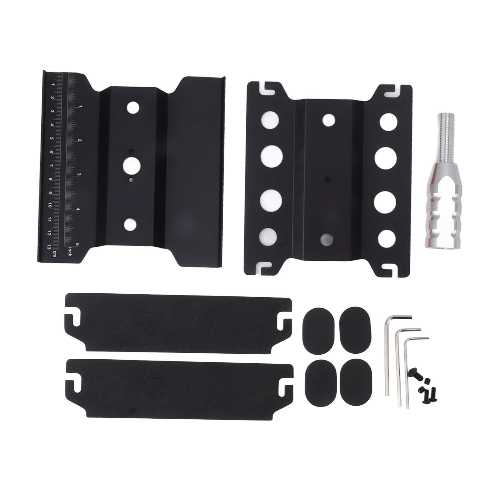 Soporte de trabajo de coche RC Soporte de reparación de aleación de aluminio con escala precisa rotación de 360 grados, marco de reparación RC accesorios de coche RC (negro)