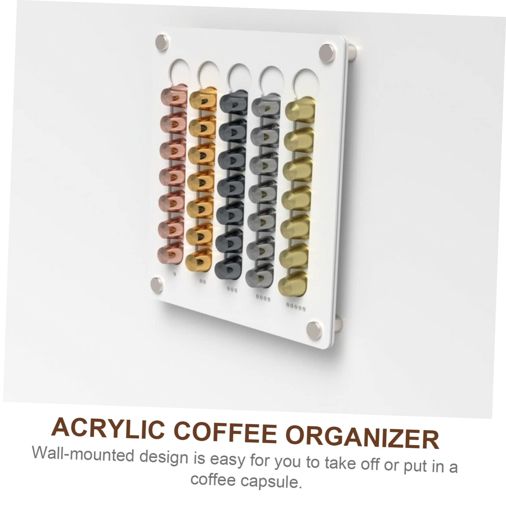 Zerodeko Organizzatore Design a Muro Bianco per Capsule di Acrilico Facile da Pulire Contenitore Compatto per Casa e Locale per Cialde Espresso