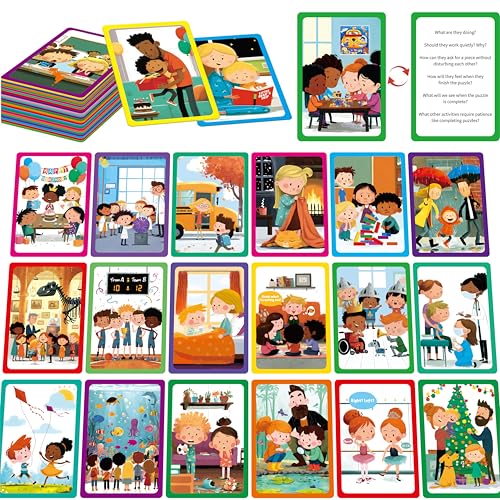 80 Scene Conversation Cards,480+ Questions Of What,Where,Who,Why & How,Materials for Social...