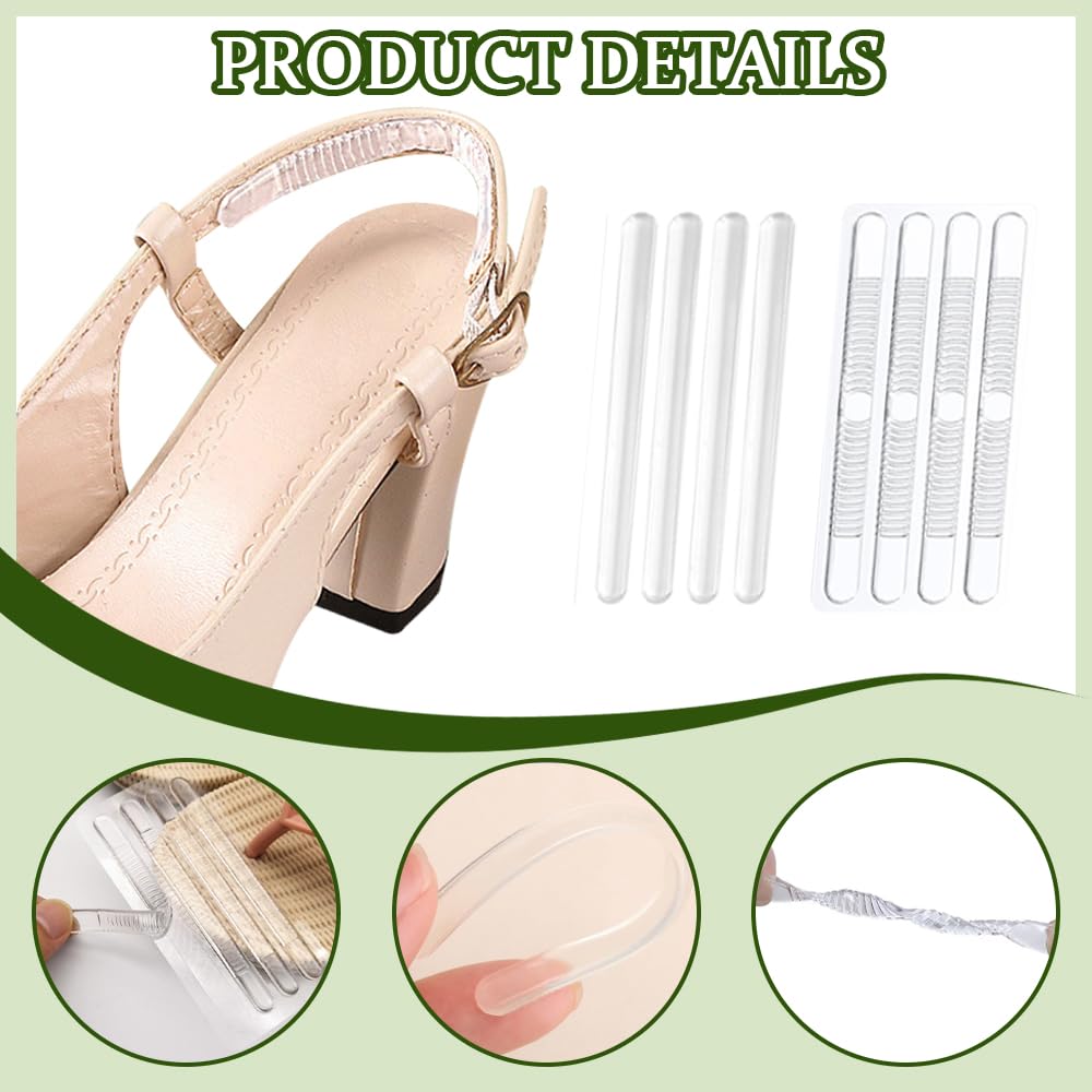 40 Piezas Almohadillas De Talón Autoadhesivas Protección Silicona Transparente Antidesgaste Confort Invisible Reducir la Fricción para Zapatos de Mujer Sandalias de Tacón Alto